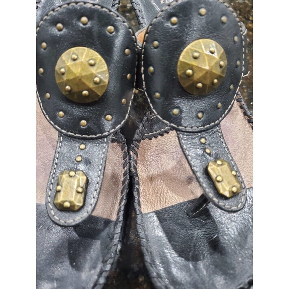 Clarks Artisan Collection Women's Black Leather Upper T-strap Wedge Sandals 8M - Picture 10 of 12